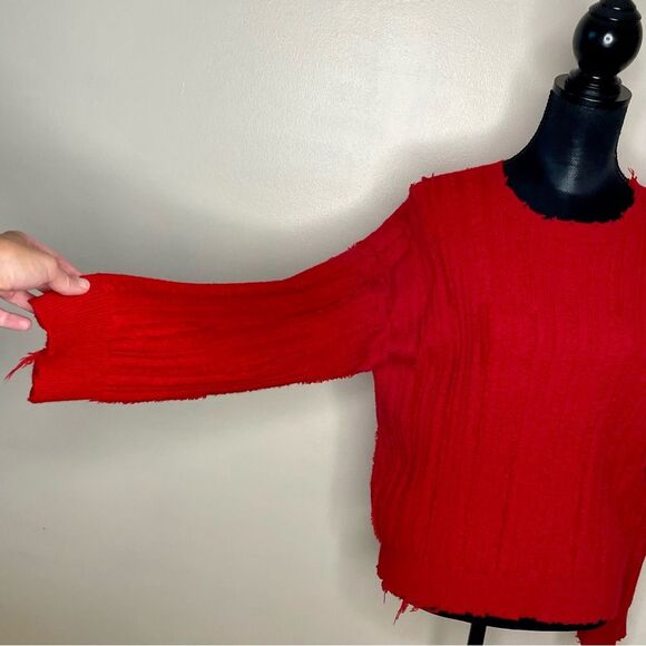RtA Emmet Sweater Distressed Crewneck Cherry Pullover Knit Grunge Red Size XS - Picture 5 of 10